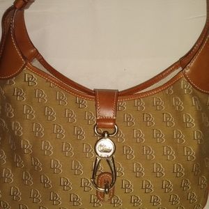 Vintage Tan Canvas Signature Dooney & Burke